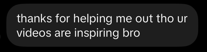 dm — thanks for helping me out